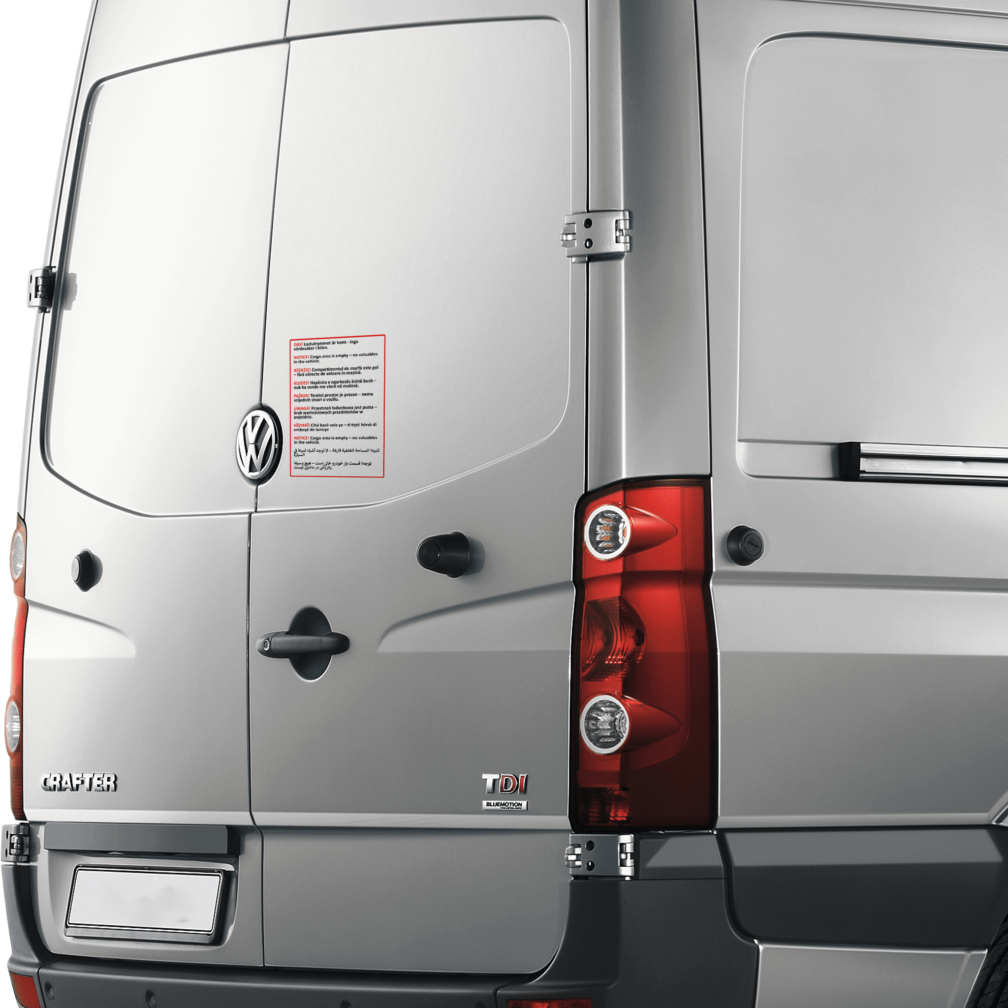 Varningsklistermärke - Lastutrymmet är tomt