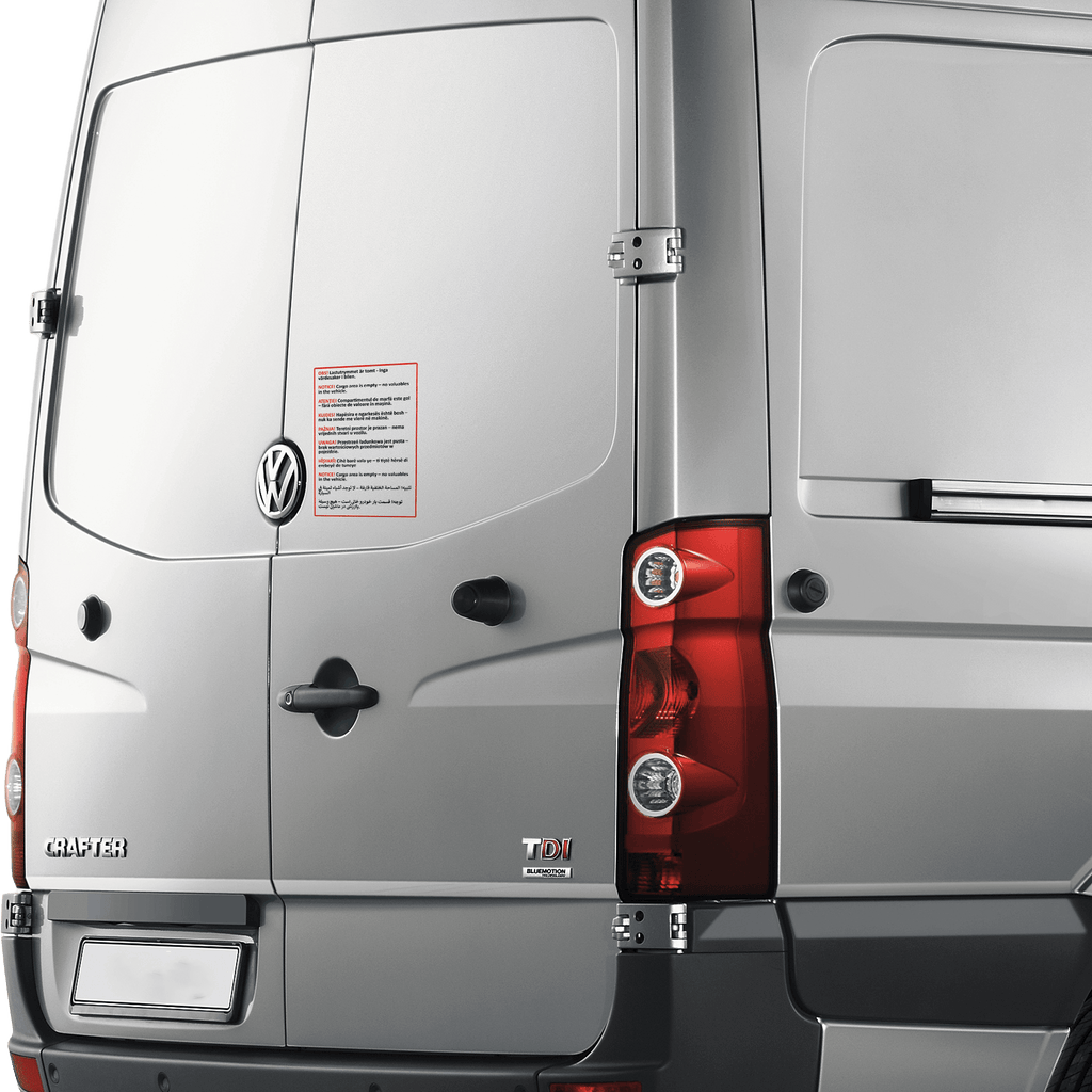 Varningsklistermärke - Lastutrymmet är tomt