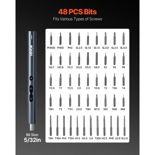 Elektrisk precisionsskruvmejselsats - 48 magnetiska bits