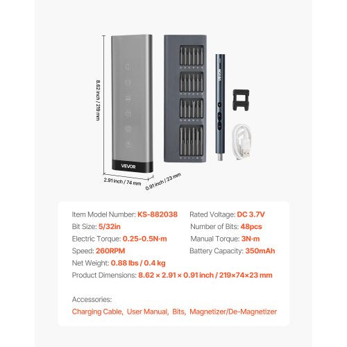 Elektrisk precisionsskruvmejselsats - 48 magnetiska bits